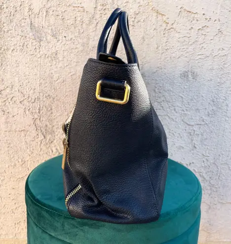 Alexander McQueen De Manta black leather and genuine calf hair tote bag