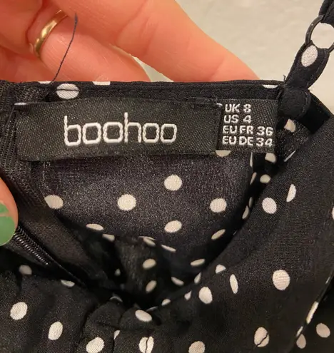 Boohoo Drop Waist Polka Dot Dress