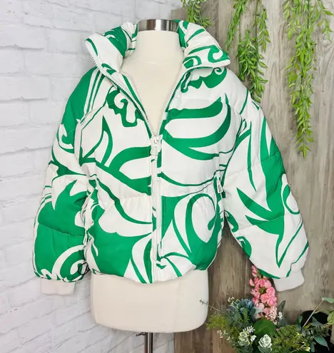 Boutique Geo Print Puffer Jacket