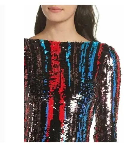 Dress the Population Lola Sequin Midi Dress in Rouge size XXS
