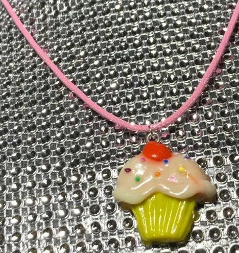 Cupcake Necklace Pink Choker Roleplay Costume Girls Lolita Scene Alt Egirl Y2K