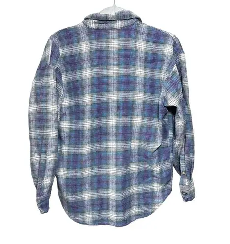 At Last New York Womens Sz S Plaid Flannel Long Sleeve Button Up Shirt Vintage - Image 5