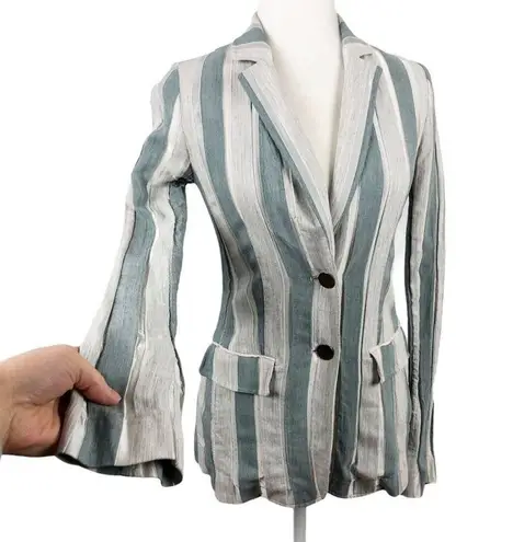 Lafayette 148 NY Vangie Vertical Striped Two Button Blazer Jacket Size 2 Job