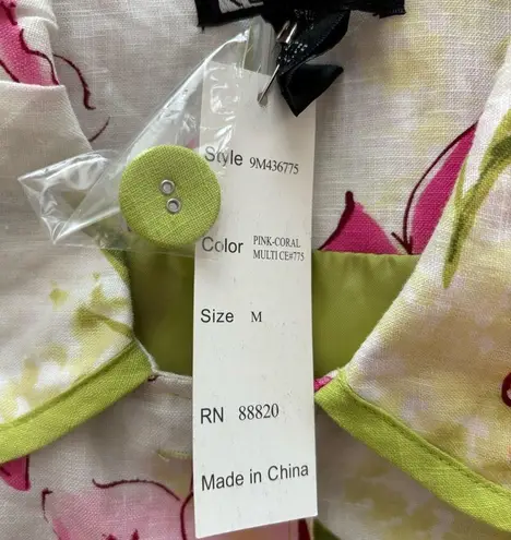 carole little Floral Linen Jacket