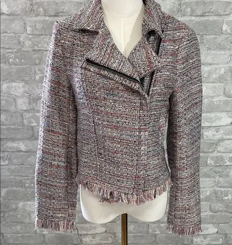 Cupcakes & Cashmere Canter Tweed Moto Jacket Pink