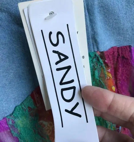 Sandy Brand Skirt XL NWT Artsy Festive Front Button Elastic Stretch ba…