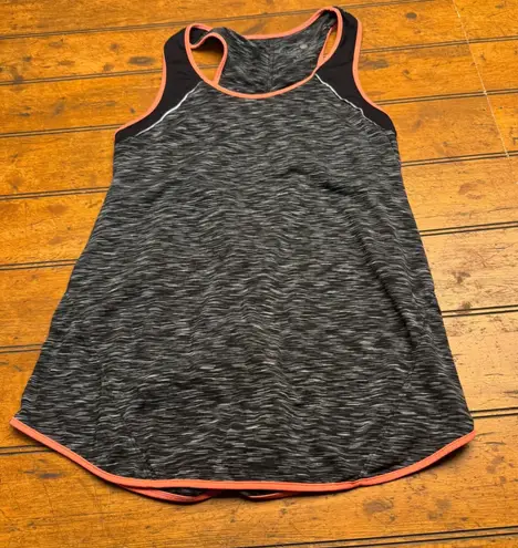 Tangerine  Activewear Athletic Tank Top Coral Trim Heathered Gray Size S - Image 1