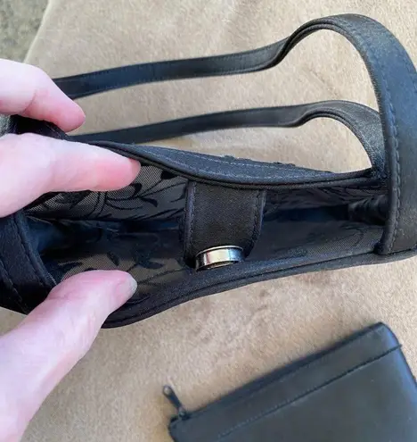 Black Velvet Burnout Evening Bag with Satin Insert