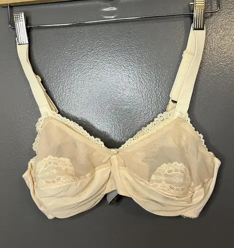 Vintage Nene Nursing Bra Womens 34C Ivory Lace Sheer Mesh Underwire Made USA 80s Size undefined