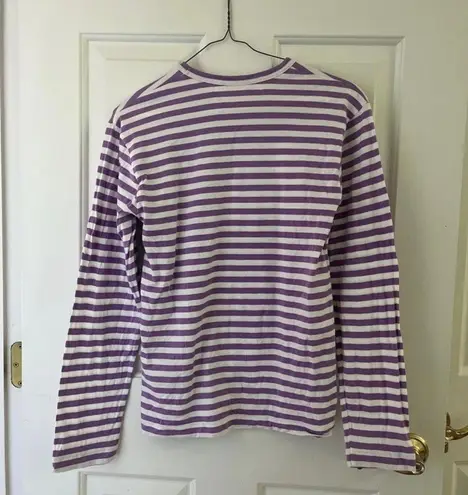 Comme des Garçons Comme Des Garçon Play Striped Purple T-Shirt 