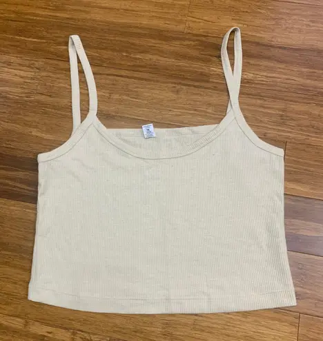 Parade Ribbed Tank Top Womens Size XL Cream Sleeveless Casual Everyday Layering Tan