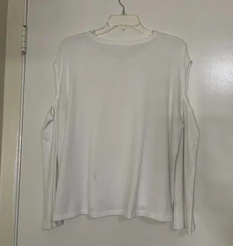 Rag and Bone  white long sleeve cold shoulder cut out shirt size Medium