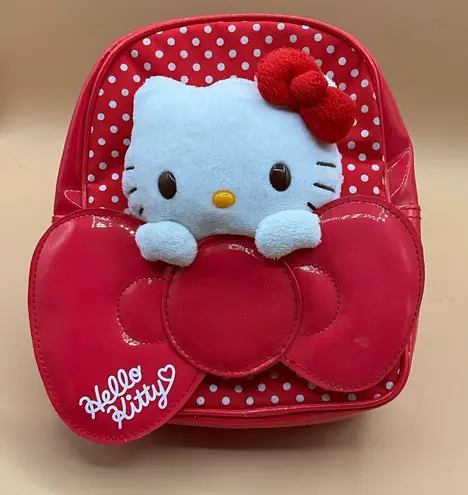 Sanrio A Very Rare Vintage 2011 Bright Red Shiny Hello Kitty Mini Backpack