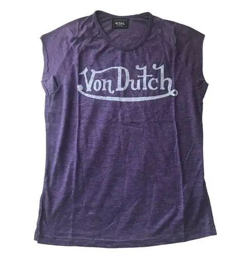 Von Dutch New NEW Womens Small Purple Short Sleeve Raglan Tee
