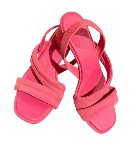 Caslon sz 10 lennyn sling back Strappy open Toe Block heels pink azalea suede