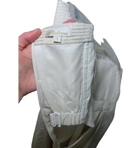 Shoshanna Metallic Gold Striped Strapless Lined Dress