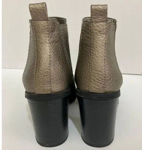Sam & Libby ankle lug booties, style Deanna, high heel Bronze women's size 7