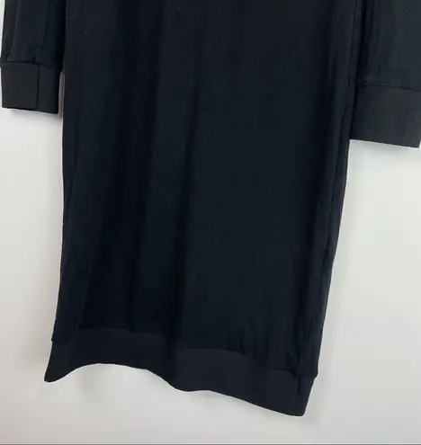 Ermanna Designer Knit Long Sleeve Dress Mother of Pearl Button Back Sz Small Black