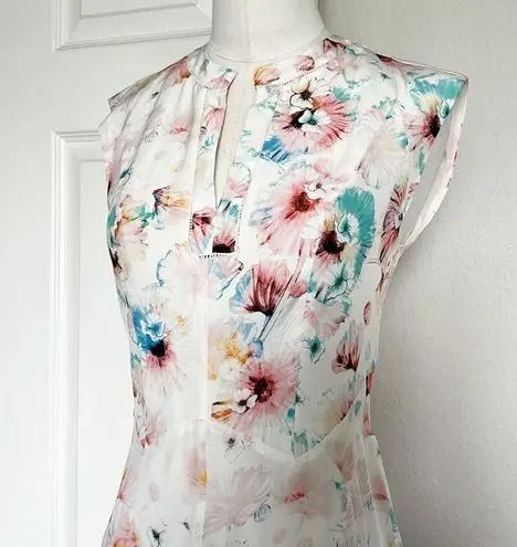 Rebecca Taylor Poppy Print Silk Godet Dress