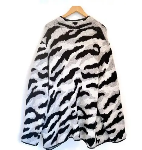 Lane Bryant  Fuzzy Animal‎ Print Open Cardigan Longline Coat Size 26/ 28 NWT​​​​​