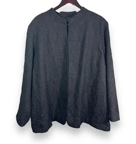 Avenue Black Shine Embossed Blazer Size 26/28