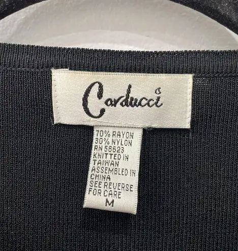 CARDUCCI Sweater Women's Cardigan Black Sequins Beads Long Sleeves Sz M Size M