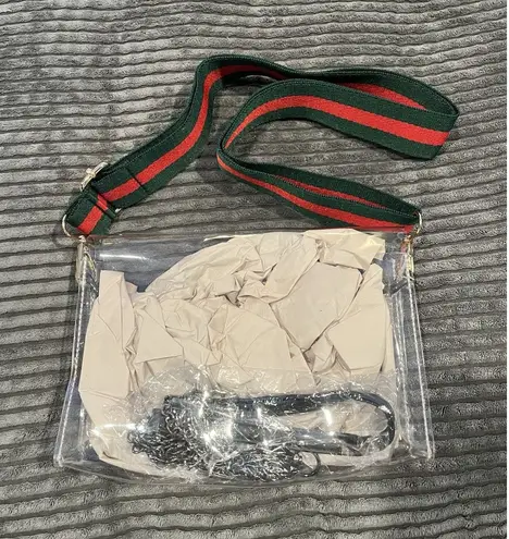 Crossbody bag Clear Vinyl With Two Strap Options Fucci NEW For Stadiums