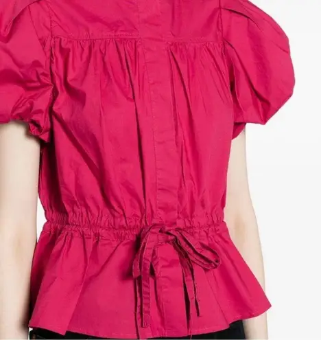 Ulla Johnson Mila Peplum Cotton Top in Rosebud