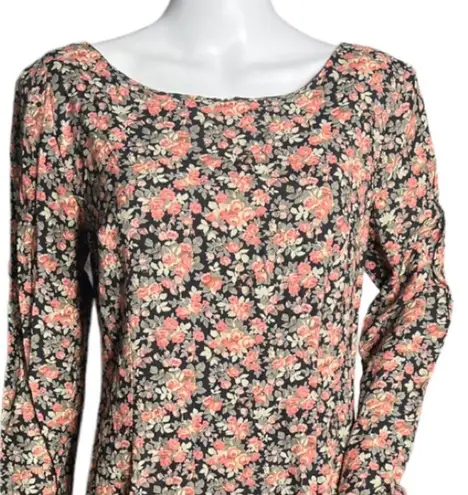 E.D. Michaels Dress Womens 8 10 Petite Fit & Flare Black Pink Floral Vintage Y2K Size 8P