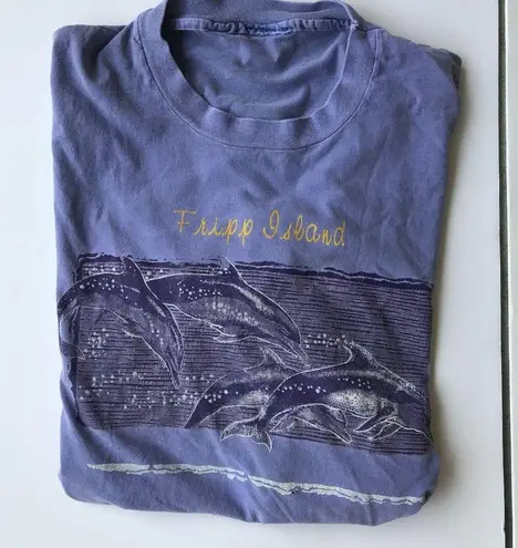 Fripp Island SC T Shirt Dolphins Ocean Vintage 90s Blue Size M