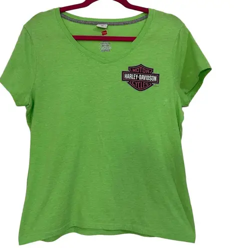 Harley Davidson  Cancun Green V-neck shirt  Size‎ Medium