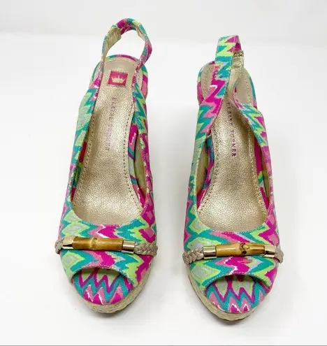 Harper Elaine Turner Batik Print Wedge Sandals 8