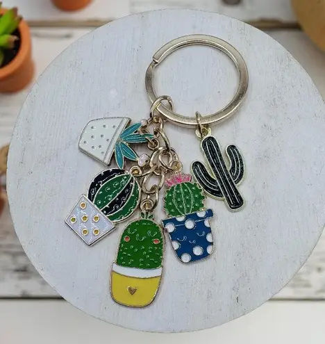 Cute Cactus Theme Keychain