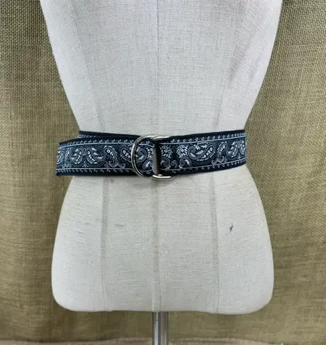 Eliza B. Womens Designer Blue Paisley Cotton Belt S