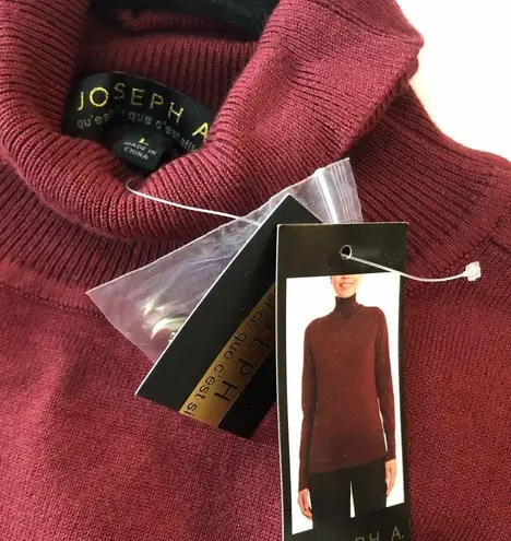 Joseph A Womens Turtleneck Top Long Sleeve Button Detail Burgundy L