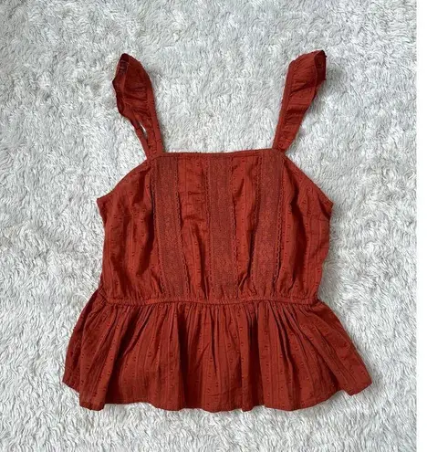 Planet Gold Cotton Crochet-trim Flutter-strap Tank Peplum Lace Whimsygoth Fairy