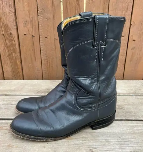 Justin Boots Vintage 80s 90s Justin Roper Boots gray cowgirl western 7 1/2 A Womens Narrow