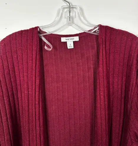 Nine West  Women’s Burgundy Rib Knit Duster Cardigan Sweater, NWT, Small MSRP $40