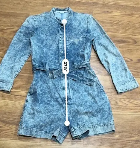 Stella McCartney acid wash Denim short long sleeve overalls size 38