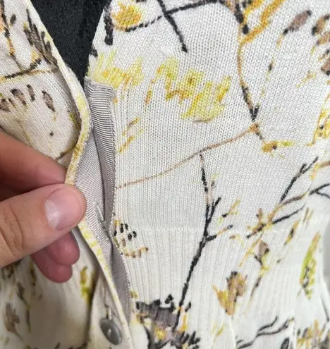 Vintage Reversible Peplum Cottagecore Style Floral Button Front Knit Sweater Size M