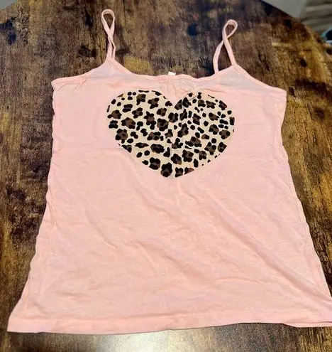 Papaya  | ladies leopard heart print tank top. Size: L.