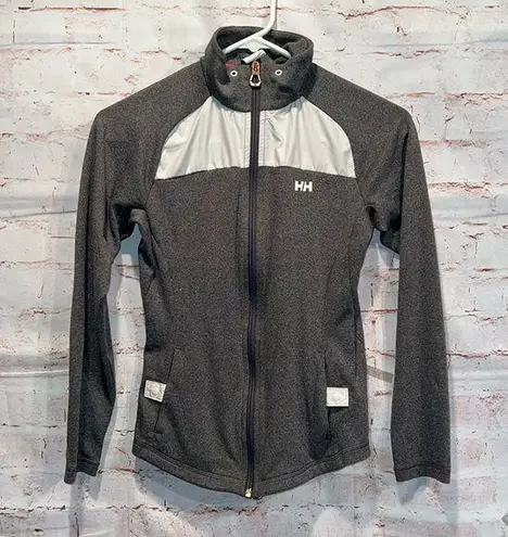 Helly Hansen Jacket Women XS Gray Full Zip Track Jacket Training Activewear Vali - Image 1