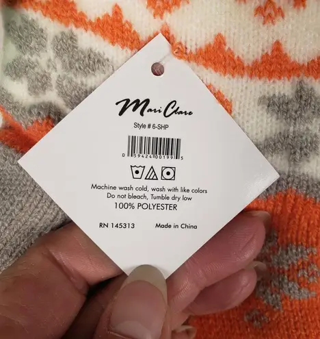 NWT Sherpa Lined Knit Winter Snowflake Holiday Design No