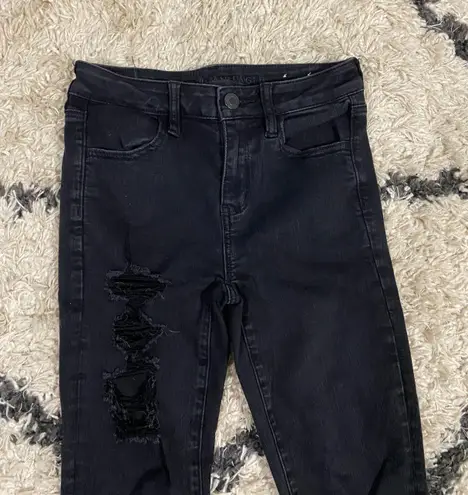 American Eagle Distressed Black Hi-Rise Jeggings