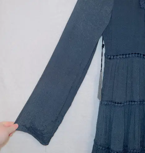 Andree by Unit NWT Navy Blue Romantic 4 Tiered Ruffle Babydoll Mini Dress