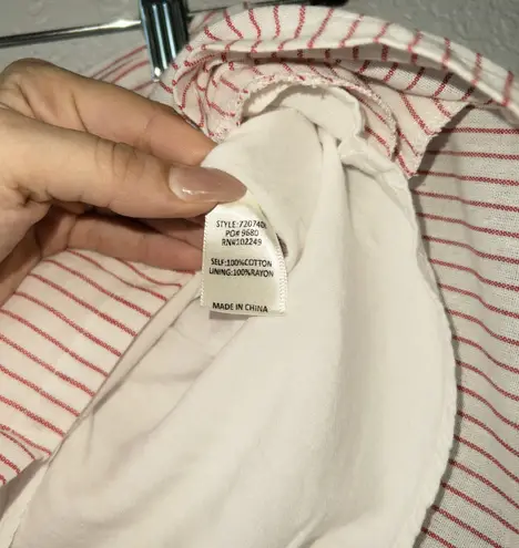 Skies Are Blue White Pink Vertical Stripe High Rise Fabric Shorts Size Medium