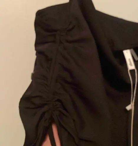 Glam Black Scrunched Tank Top/Crop Top