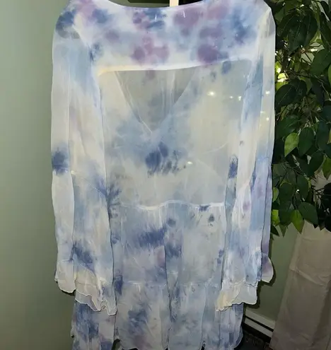 Young Fabulous and Broke  Rosa Mini Dress Tie Dye Sheer Size Small