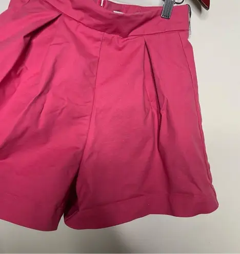 IORANE Printed Elephants Pleated Front Shorts in Pink sz XS