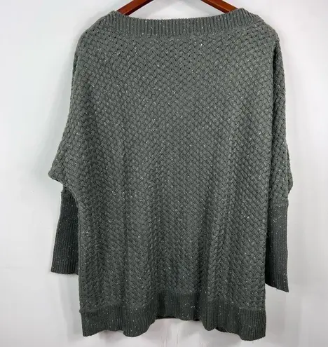 Lane Bryant  Weave Knit Speckled Khaki Crew Sweater